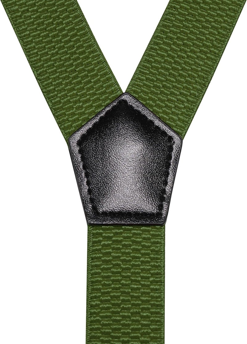 RBOCOTT Mens Solid Color Suspender with 3 Cilps Adjustable Braces - Image 4